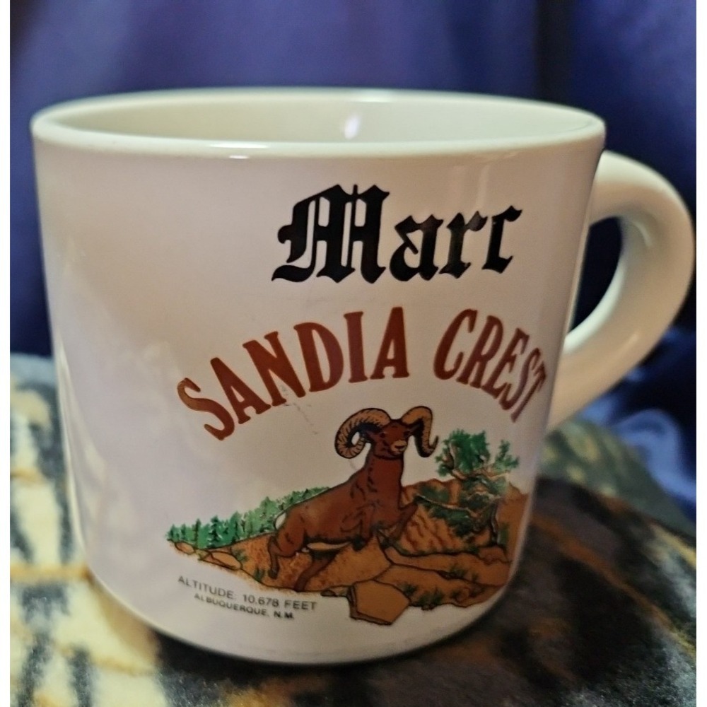 SANDIA CREST COFFEE MUG‎ CUP VINTAGE NM TRAVEL SOUVENIR PERSONALIZED NAME Marc
